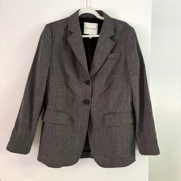 Charcoal Women's Blazer Jacket Judith & Charles Wool Size 8 Made in Canada - Picture 1 of 6